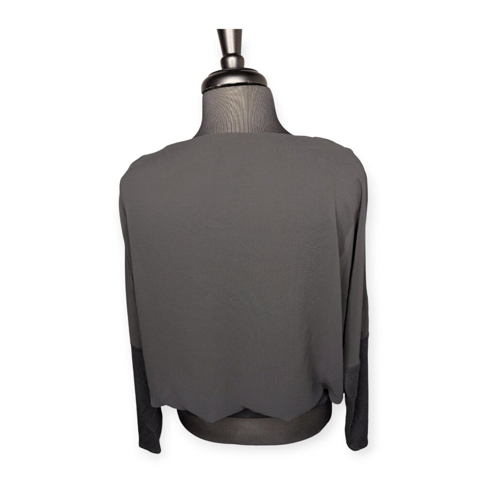Joseph A Chic Black Cape Long Sleeve Pullover Blouse Size Large - Picture 6 of 14